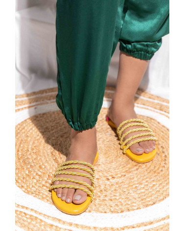 Shop Dori Flat Sandals Online in India | Sun Yellow | The DIYverse