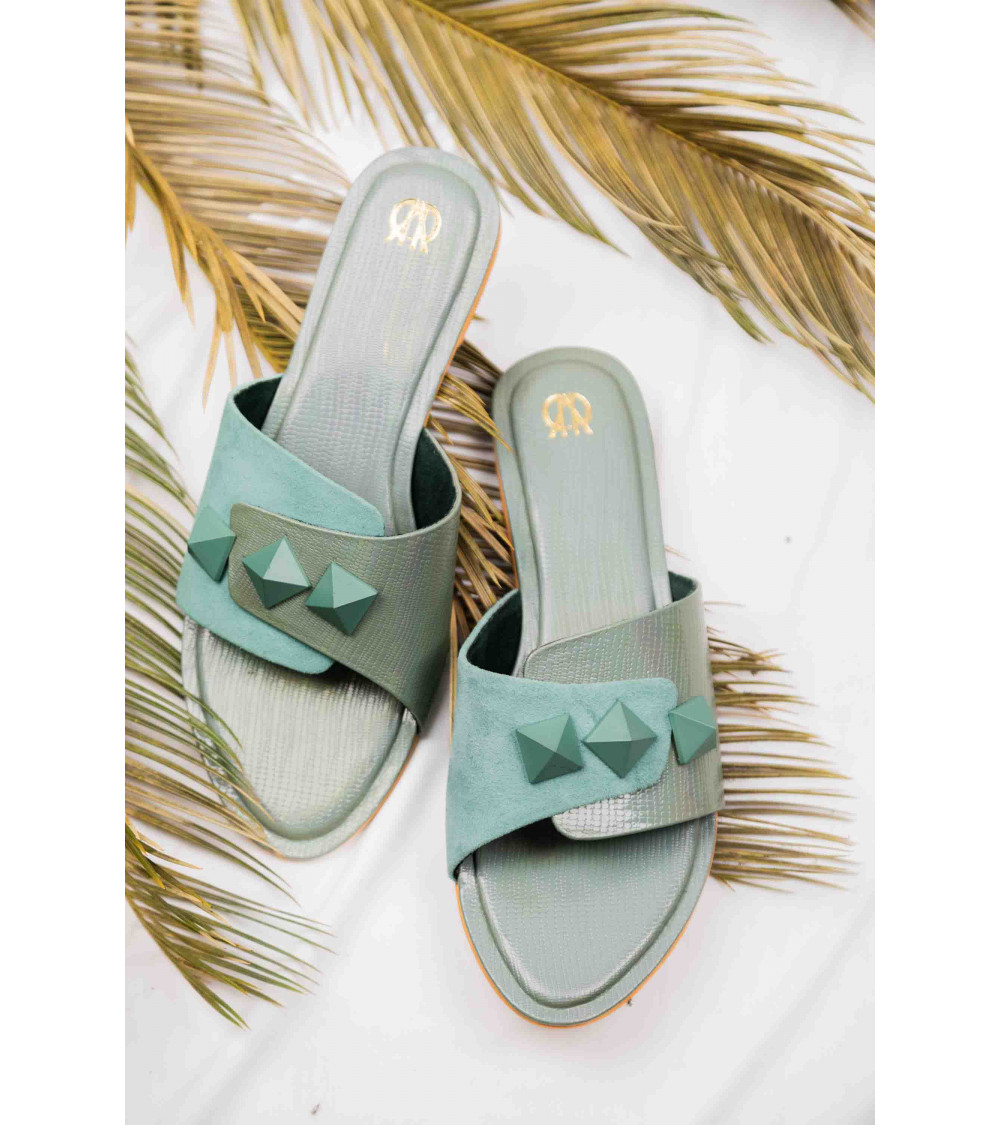 Fashion Khufu Green Flats for Women | Double Cushioning for Comfort