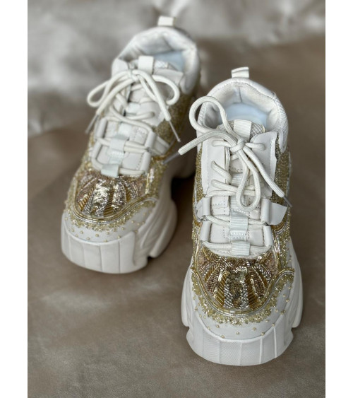 Buy Gold Sneakers for Women | Metallic Gold | The DIYverse