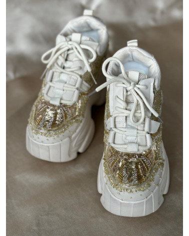 Buy Gold Sneakers for Women | Metallic Gold | The DIYverse