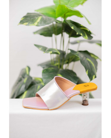 Rosate Heel Sandal for Women| Transparent Heels with Pearl Inside