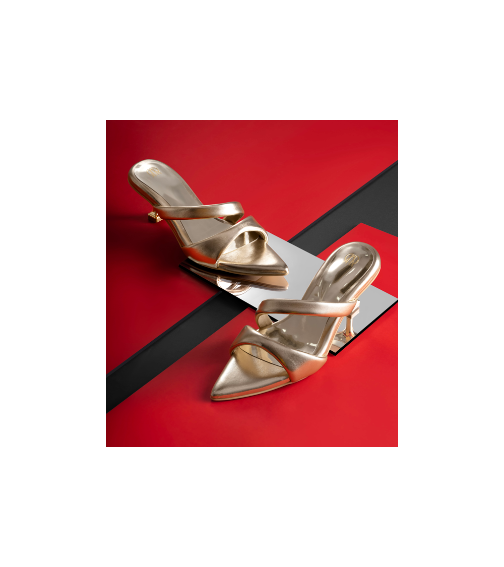 Buy Glam Gold Sandals with Heels for Women | The DIYverse