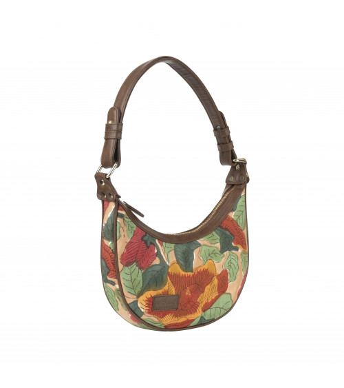 Royal Flower Half Moon Bag