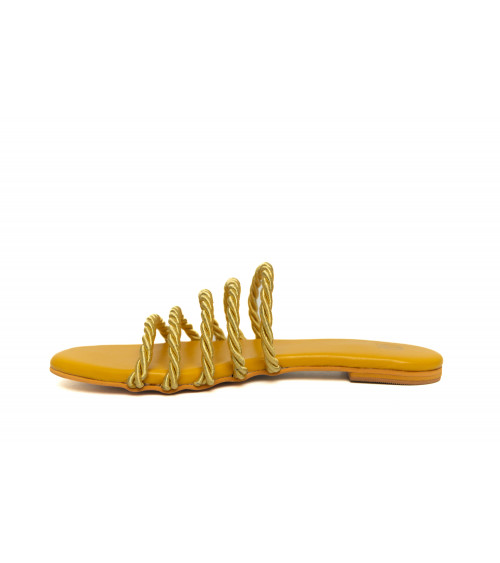 Shop Dori Flat Sandals Online in India | Sun Yellow | The DIYverse