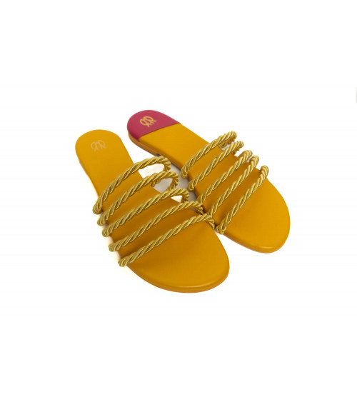 Shop Dori Flat Sandals Online in India | Sun Yellow | The DIYverse