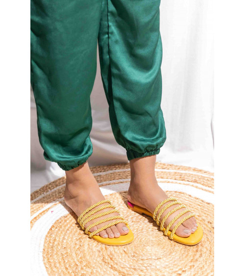 Shop Dori Flat Sandals Online in India | Sun Yellow | The DIYverse