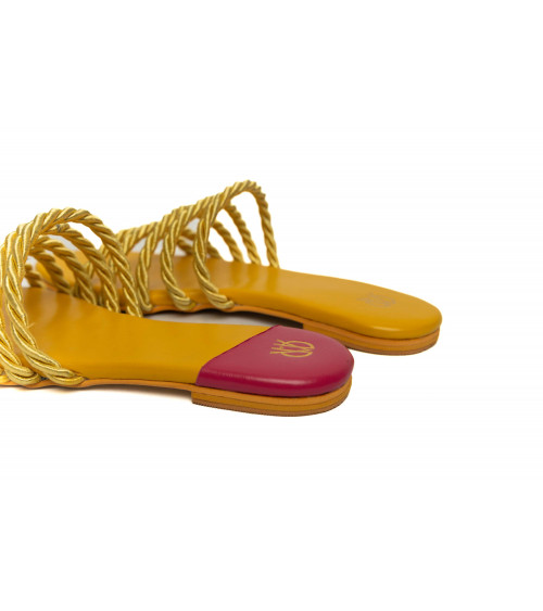 Shop Dori Flat Sandals Online in India | Sun Yellow | The DIYverse