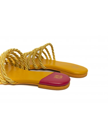 Shop Dori Flat Sandals Online in India | Sun Yellow | The DIYverse